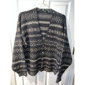 Savile Row Cardigan Sweater Mens L England Wool Shetland Grandpa Retro Vintage